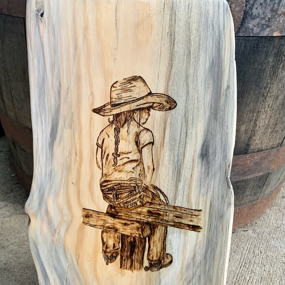SOLD. Hand Burned Wood Art Decor